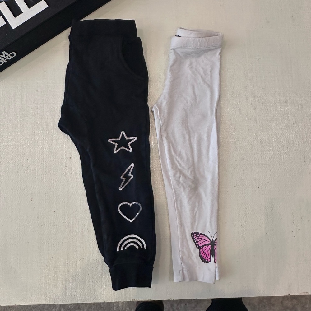 Designer BUNDLE! Kids Black Jogger and FBZ White Leggings Set